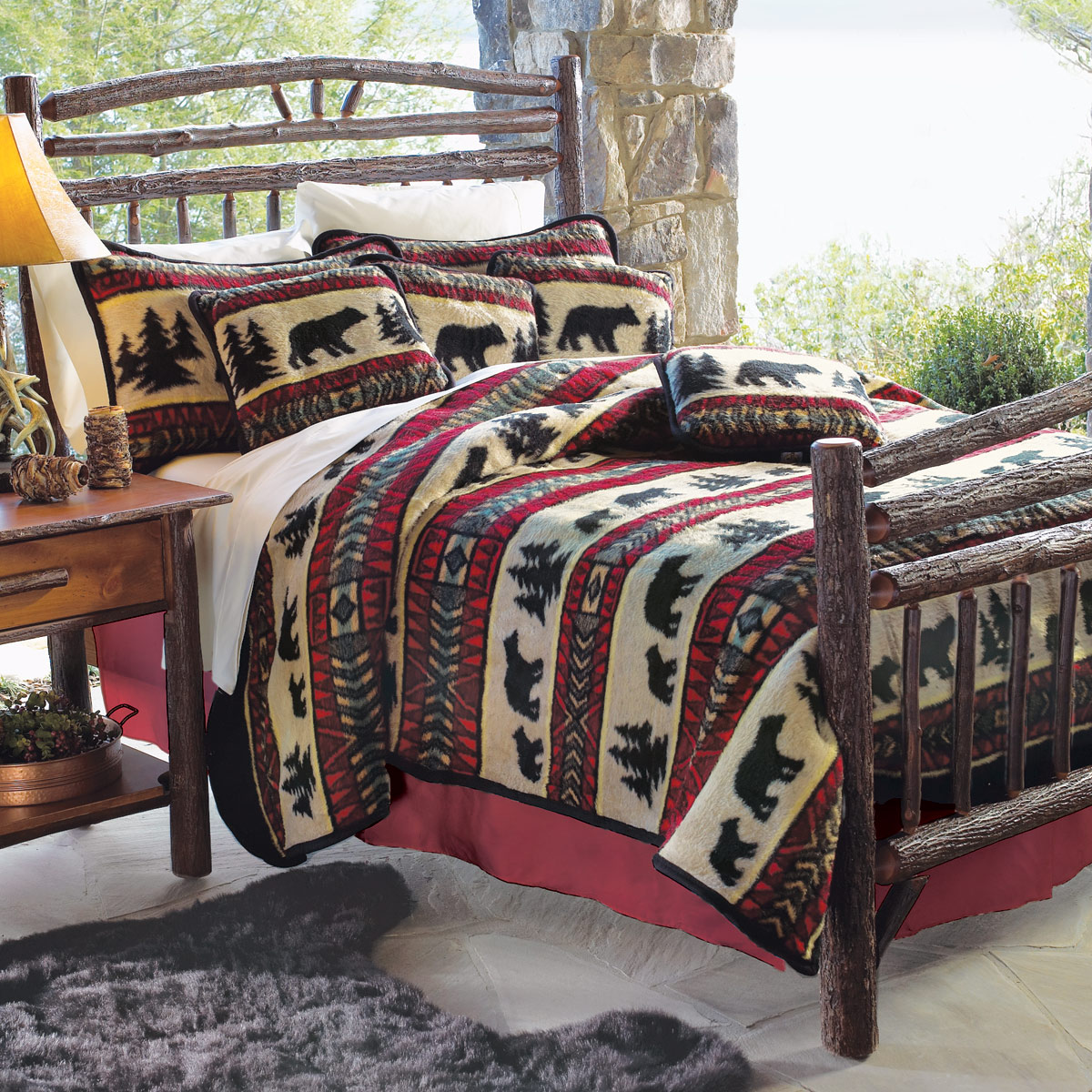 Bear Adventure Fleece Bedding Everything Log Homes