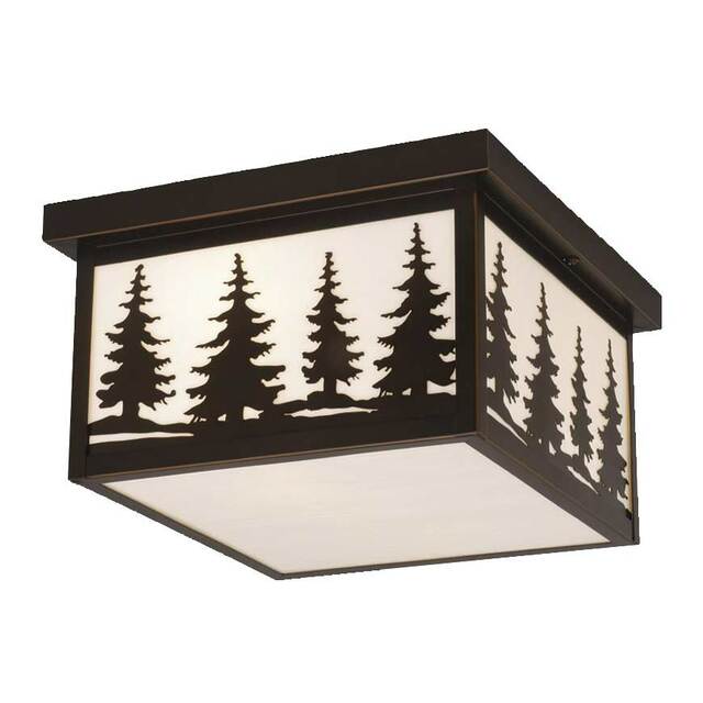 ceiling light with tree silhouettes