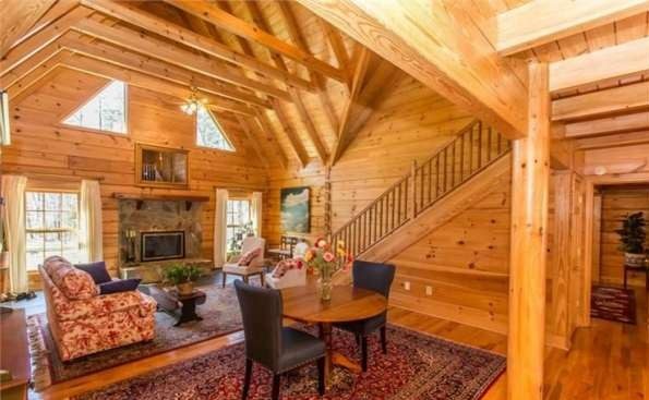 well defined areas in a log home