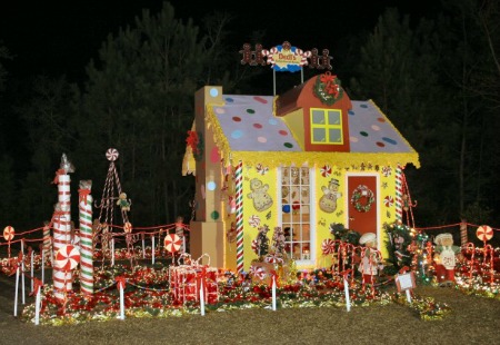 yellow gingerbread house