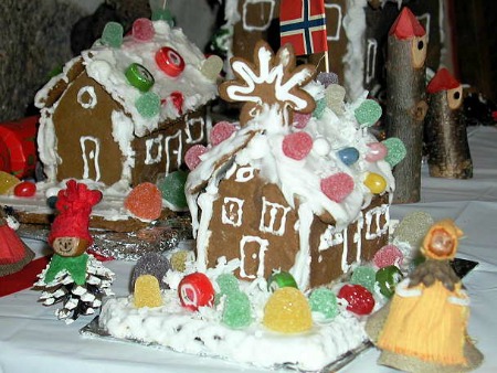 gingerbread house made by kids