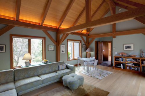 interior of a post and beam home