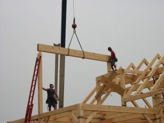 temporary-braces on a timber frame