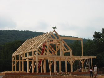 fir on top of timber frame