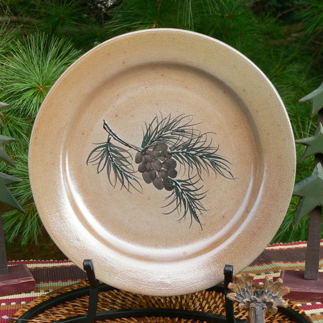 Woolrich Northwoods pine cone dinnerware
