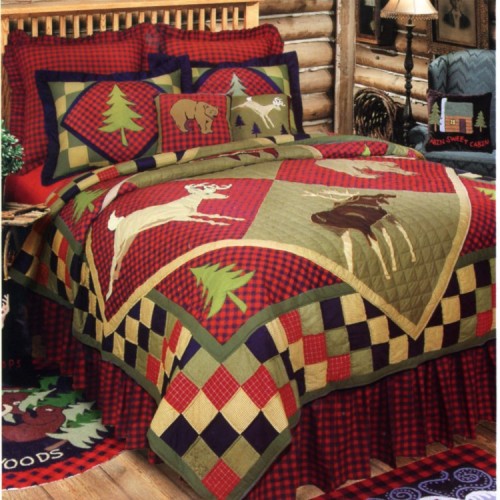 bear and moose lodge quilt