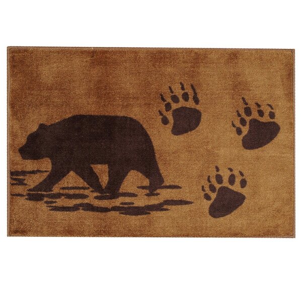bath mat with bear and paw prints