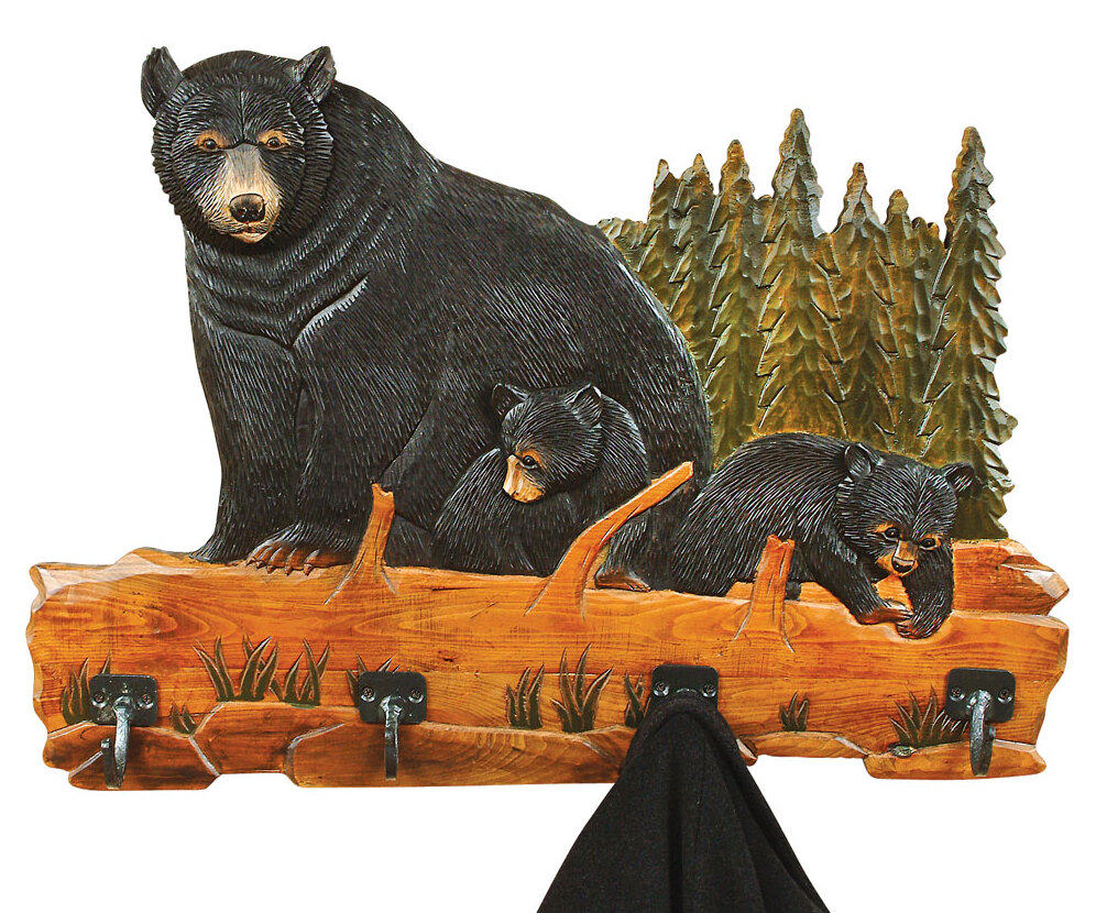 bear family coat rack