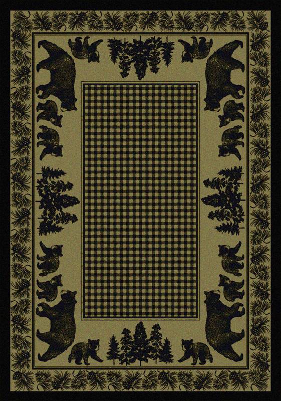 bear family green rug