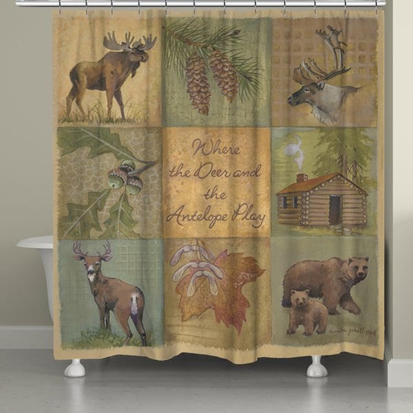 deer and antelope play shower curtain