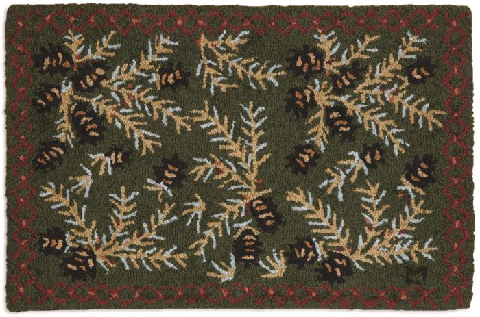 diamond pine hooked rug