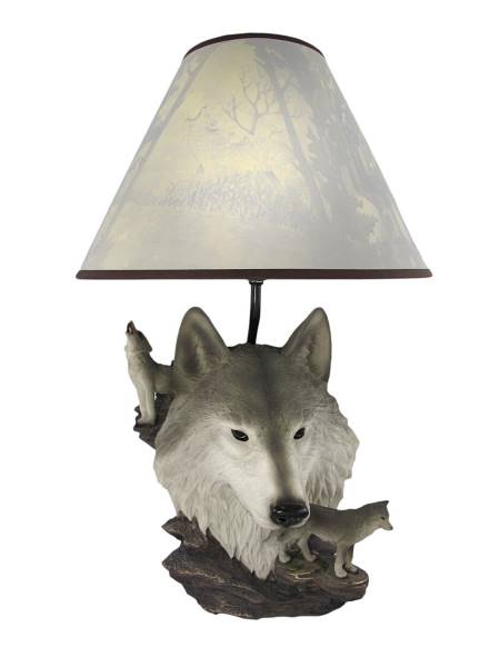 gray wolf table lamp