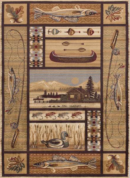 Tayse lakeside cabin life rug