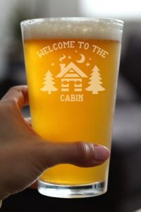 log cabin beer glass