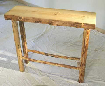 rustic log table
