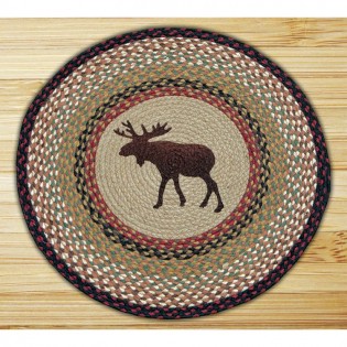 round braided moose rug