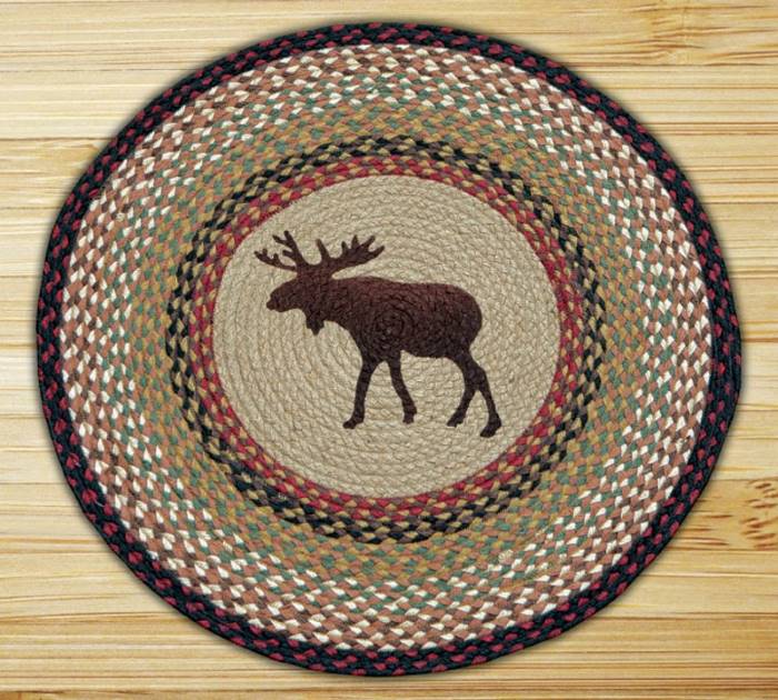 braided jute rug with moose