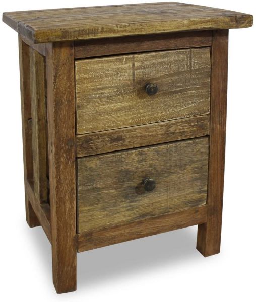 solid reclaimed wood nightstand