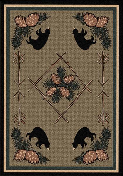 American Dakota pine cone bears rug