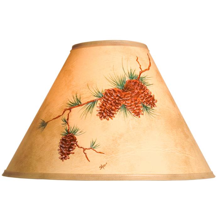 Hand painted pine cone lamp shade