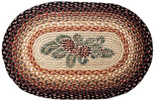 pinecone red berry braided rug