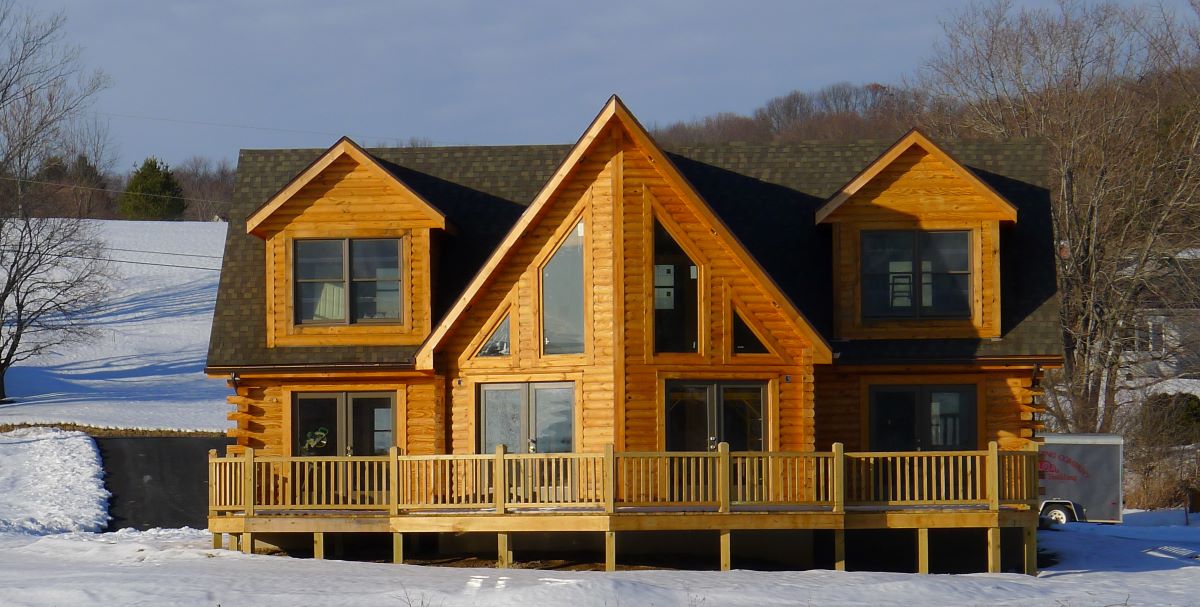 rustic 2 story log cabin