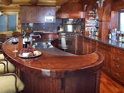 small classy log cabin kitchen