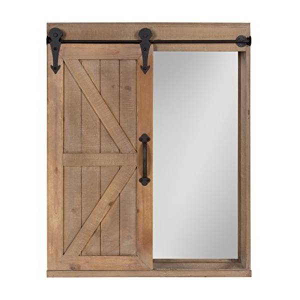 barn door cabinet and mirror
