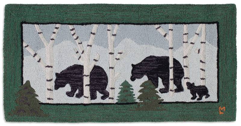 Chandler 4 Corners three bears in birch woods rug