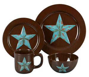 Turquoise star dinnerware