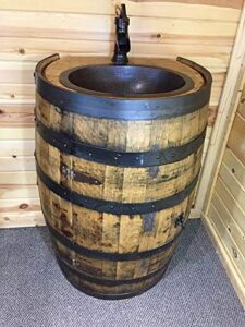whiskey barrel bath vanity