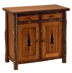 Wine cabinet with tree decoration